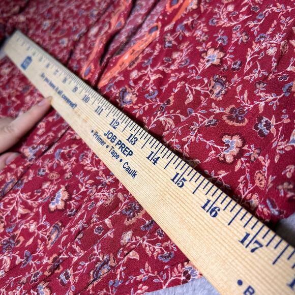 American Eagle Mini Drop Waist Dress Womens M Floral Bohemian Smocked Cottage - Picture 5 of 7